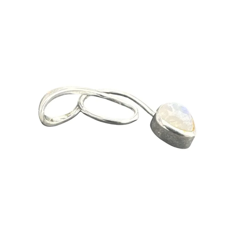 Rainbow Moonstone Solid 925 Sterling Silver Pendant - Picture 2 of 3